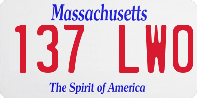 MA license plate 137LW0