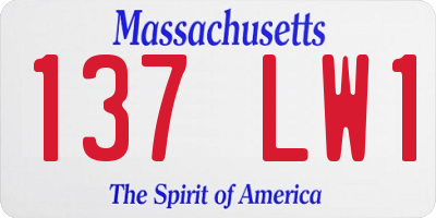 MA license plate 137LW1