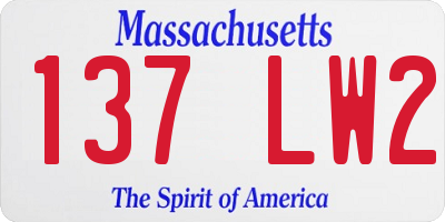MA license plate 137LW2