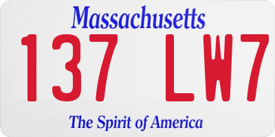 MA license plate 137LW7