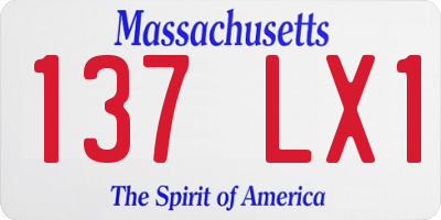 MA license plate 137LX1