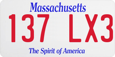 MA license plate 137LX3