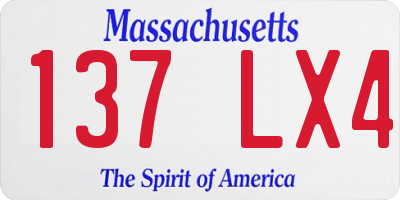 MA license plate 137LX4
