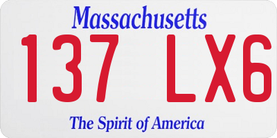 MA license plate 137LX6