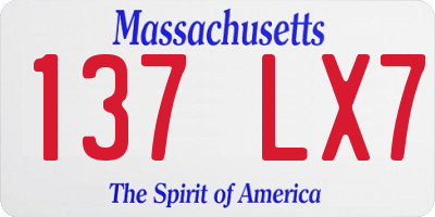 MA license plate 137LX7