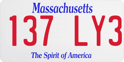 MA license plate 137LY3