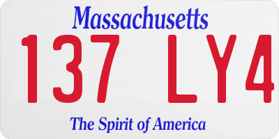 MA license plate 137LY4