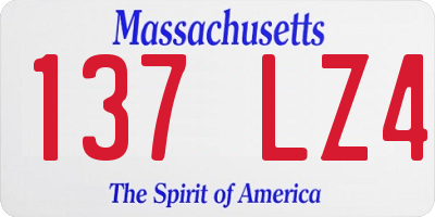 MA license plate 137LZ4