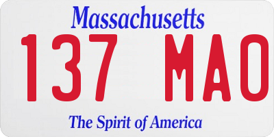 MA license plate 137MA0