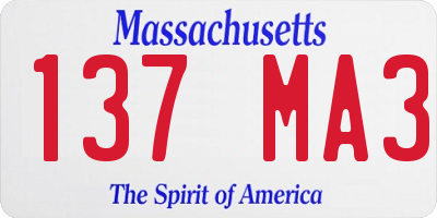 MA license plate 137MA3