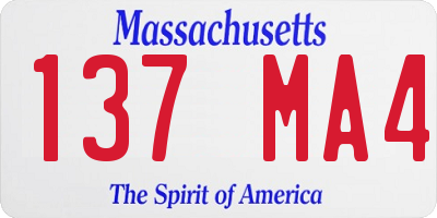 MA license plate 137MA4