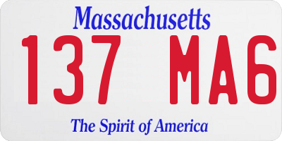 MA license plate 137MA6