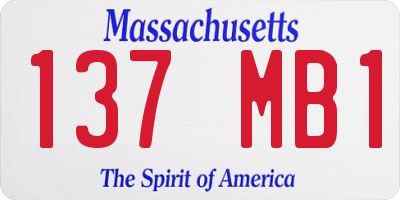 MA license plate 137MB1