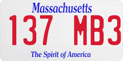 MA license plate 137MB3