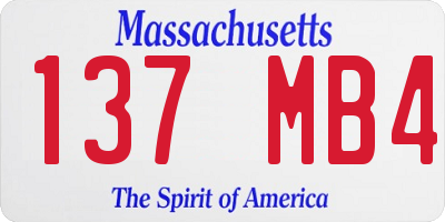 MA license plate 137MB4