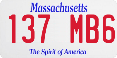MA license plate 137MB6