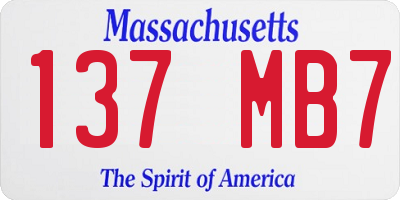 MA license plate 137MB7