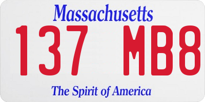MA license plate 137MB8