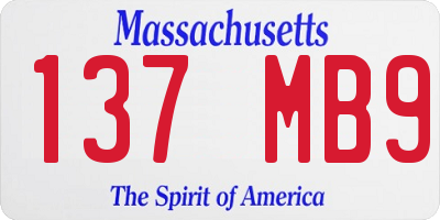 MA license plate 137MB9