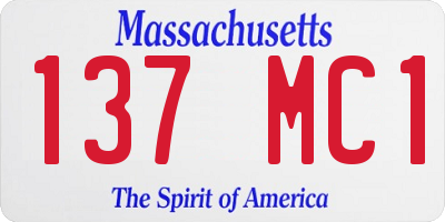 MA license plate 137MC1