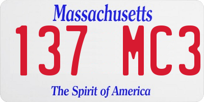 MA license plate 137MC3