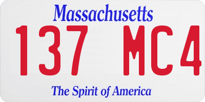 MA license plate 137MC4