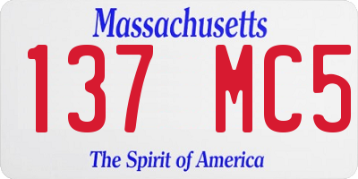 MA license plate 137MC5