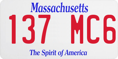 MA license plate 137MC6