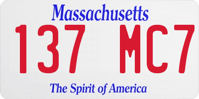MA license plate 137MC7