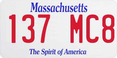 MA license plate 137MC8