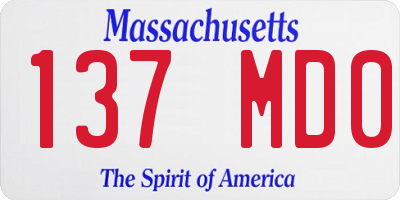 MA license plate 137MD0