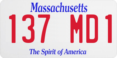 MA license plate 137MD1