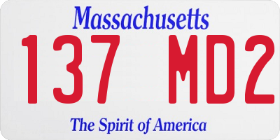 MA license plate 137MD2