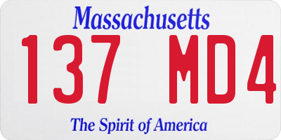 MA license plate 137MD4