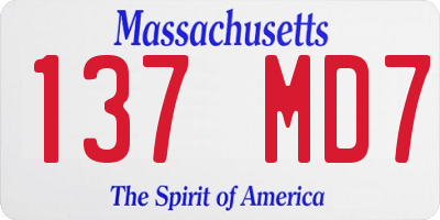 MA license plate 137MD7