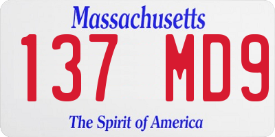 MA license plate 137MD9