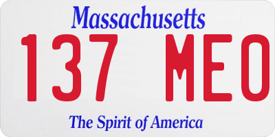 MA license plate 137ME0