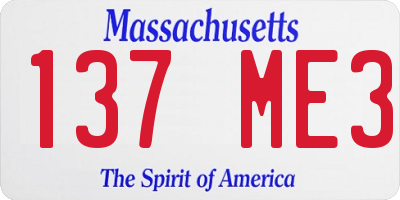 MA license plate 137ME3