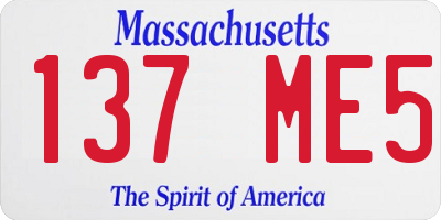 MA license plate 137ME5