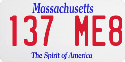 MA license plate 137ME8