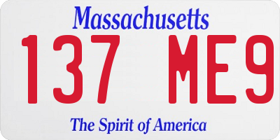 MA license plate 137ME9