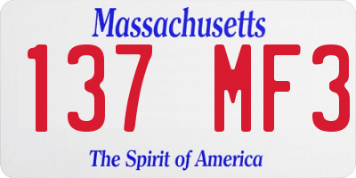 MA license plate 137MF3