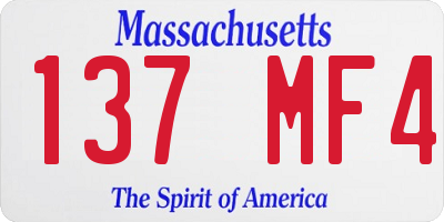 MA license plate 137MF4
