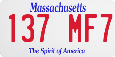 MA license plate 137MF7