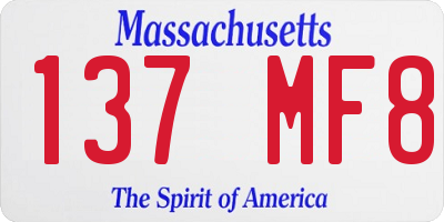 MA license plate 137MF8