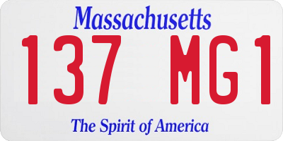 MA license plate 137MG1