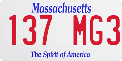 MA license plate 137MG3