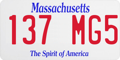 MA license plate 137MG5