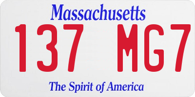 MA license plate 137MG7