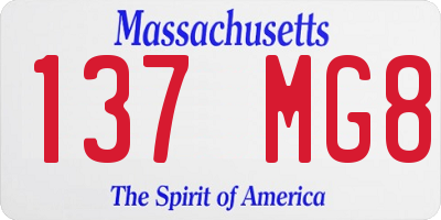 MA license plate 137MG8
